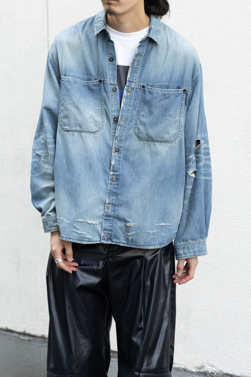 【THE JEAN PIERRE】"Grunge Denim Shirt"